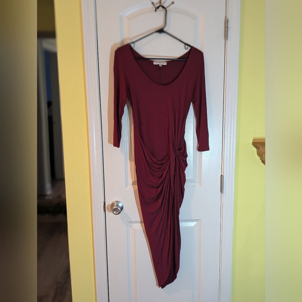 The Vanity Room NWOT Asymmetrical Burgundy Dress